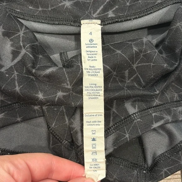 Lululemon Black Groove Short Under the Constellations High Waisted Size 4 - Picture 3 of 6